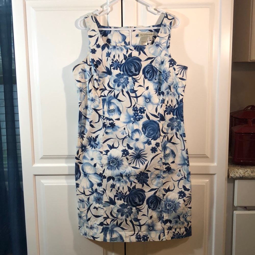 David Brooks Blue Floral Dress